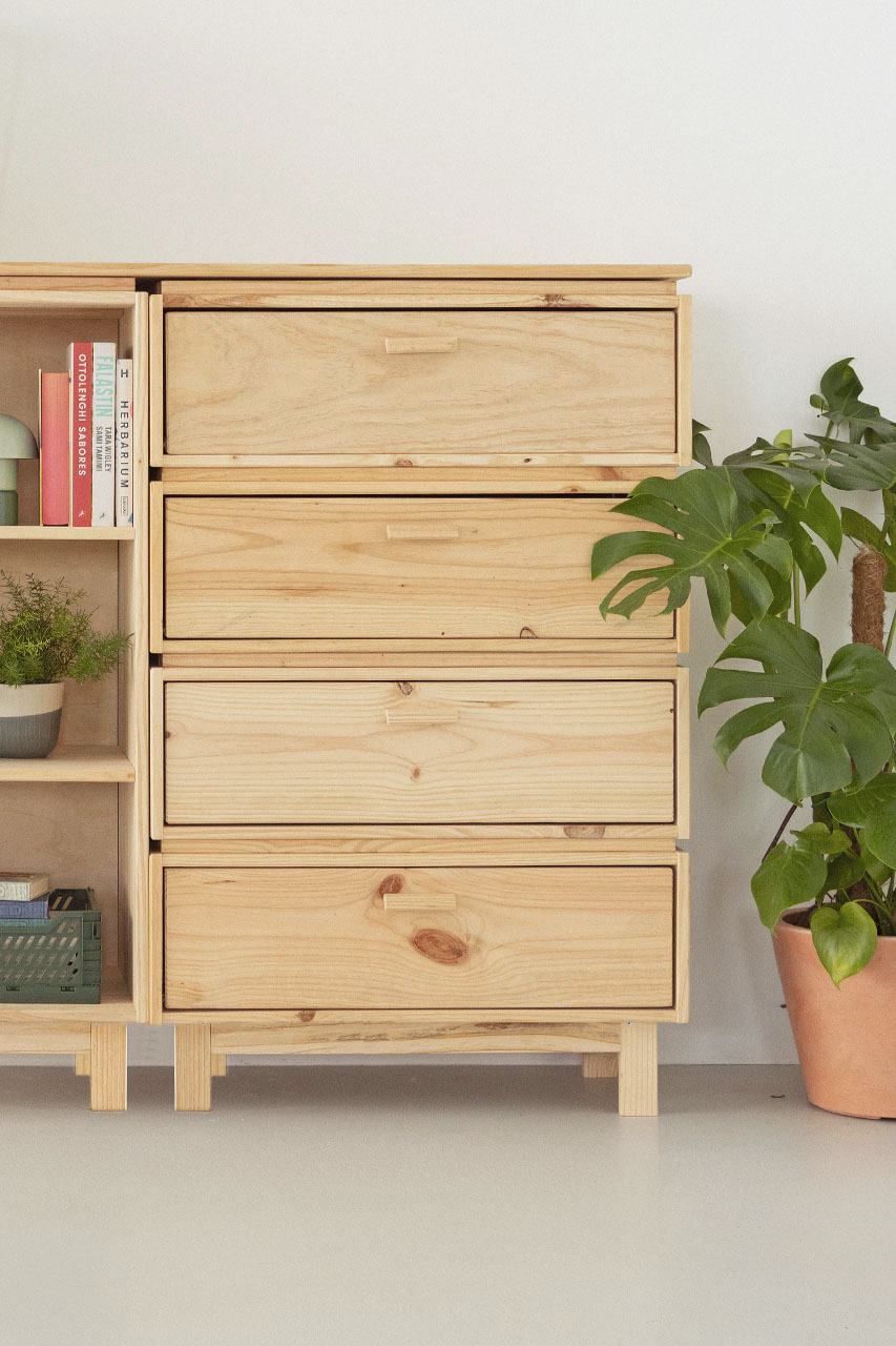 Imagen de ambiente 4 para:Mueble bajo de almacenaje de madera natural 